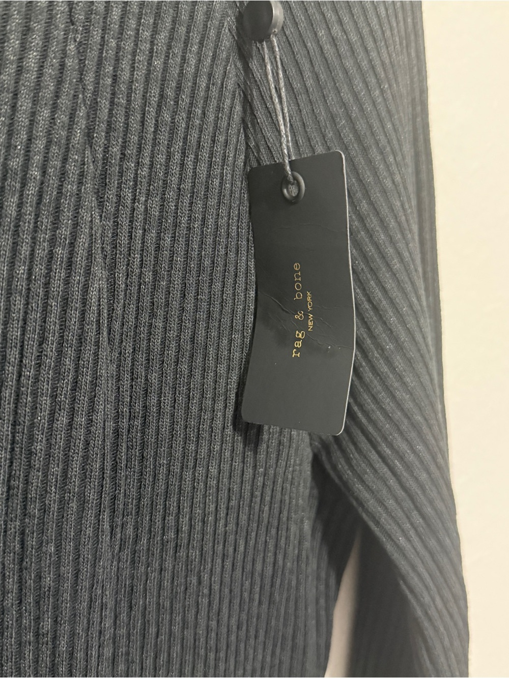 Rag & Bone Long-Sleeve Echo Ribbed Wool Midi Dress New Quiet Luxury Timeless - Picture 12 of 13